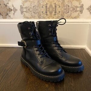 Vince Camuto Black Combat Boots